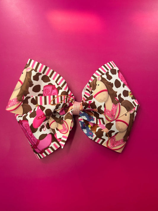 Cutibow cowgirl pink bow - Cutiebowtooties